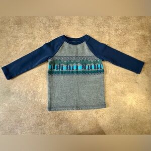 Jumping Bean- Toddler Outdoor Fun Rustic  Long Sleeve Sweater Gray and Blue, 2T